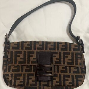 Fendi Black and Brown Shoulder Bag